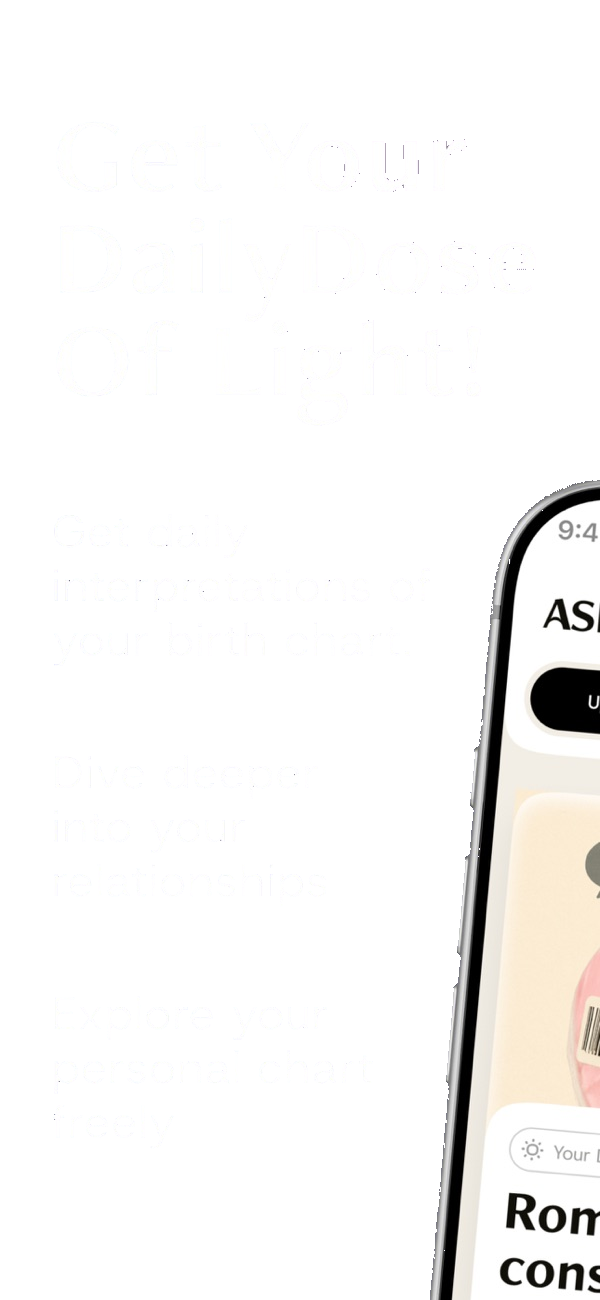 Get your daily dose of light. Daily interpretations of your birth chart.