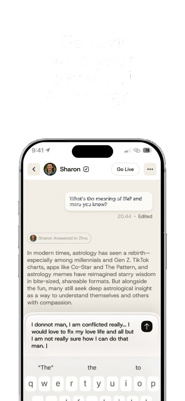 Go live with your personal astrologer.